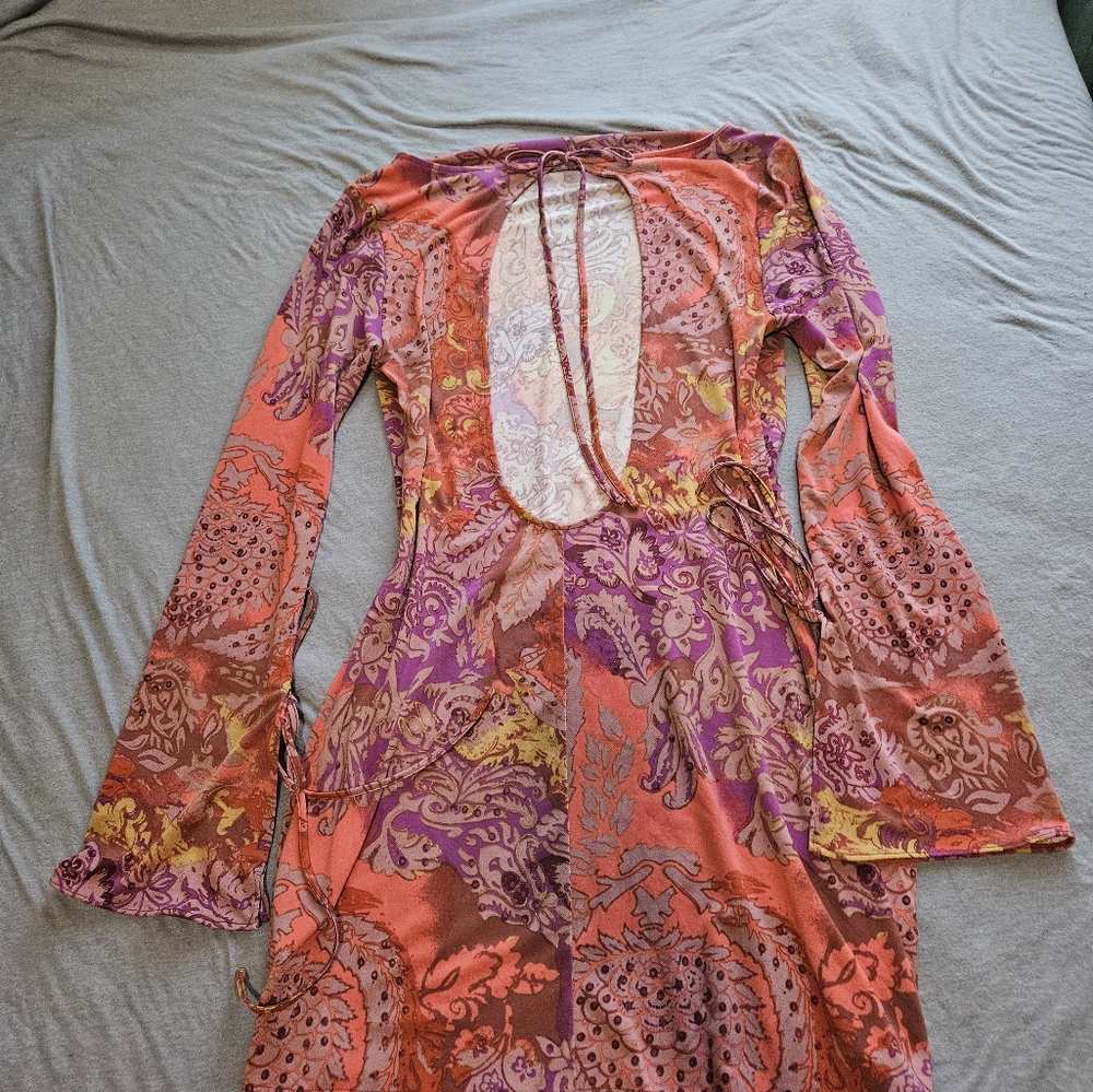 Urban Outfitters Pink and Orange Paisley Robe